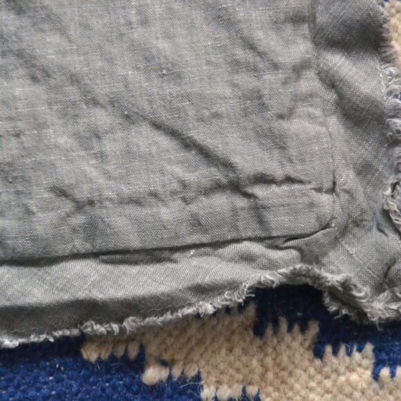 2 Pottery Barn 100% Flax Linen Double Flange Raw Edge Euro Pillow Shams 2019 - Picture 4 of 7